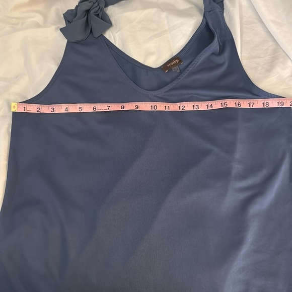 Crosby Blue sheer tie shoulder tank top modal bland oversized size XL - Picture 6 of 7